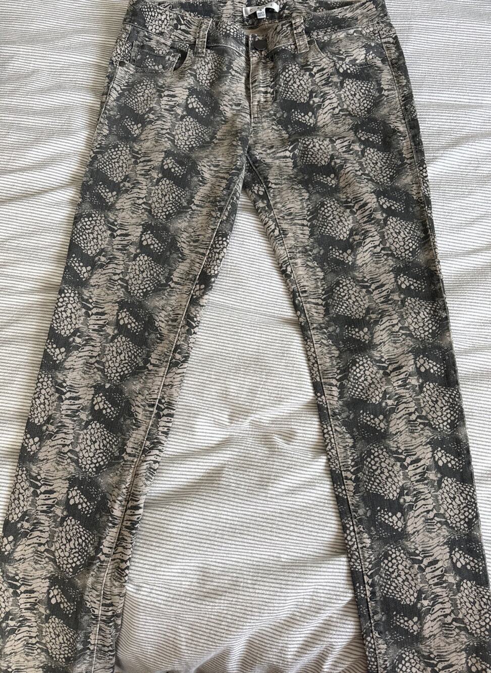 Women's Snakeskin Print Skinny Jeans 1990s / Y2K Size 4